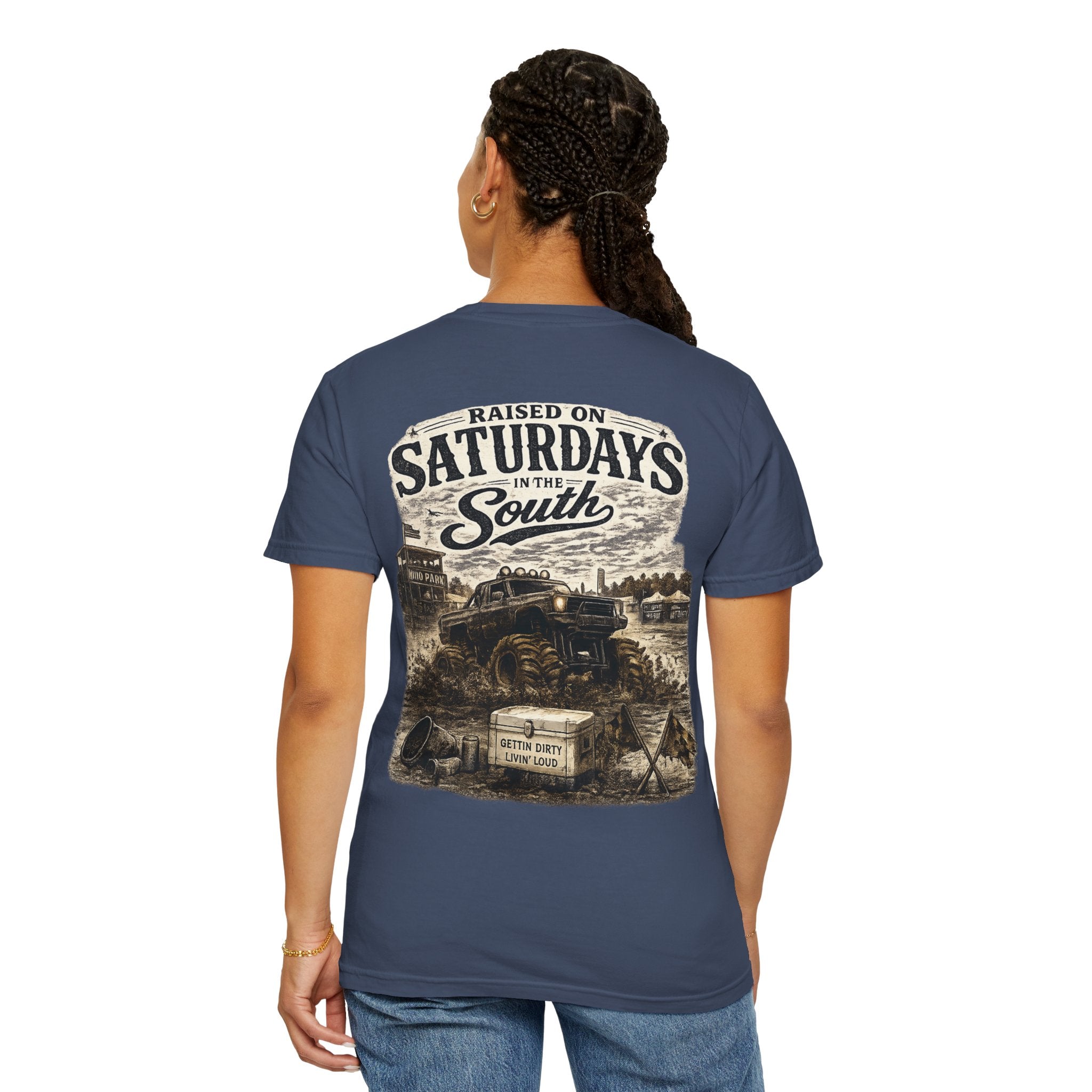Raised On Saturdays In The South T-Shirt- Mud Park Saturdays