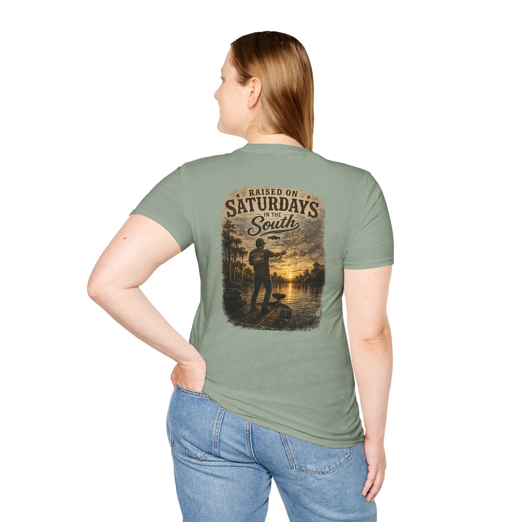 "Raised On Saturdays In The South" Vintage T-Shirt-Saturdays Are Made For Fishin