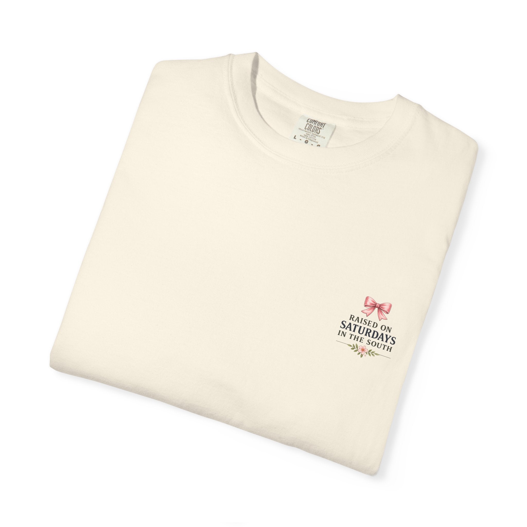 Raised On Saturdays In The South T-Shirt — Rustic Highland Cow