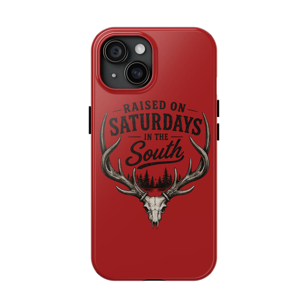 Raised On Saturdays In The South Phone Case-Spread Runs Deep In The Woods-(red)