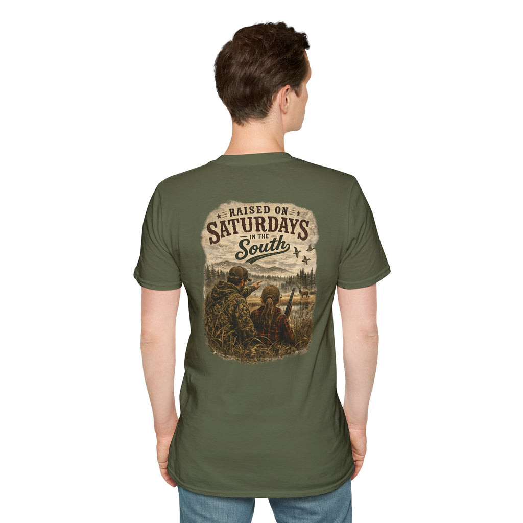 Raised On Saturdays In The South Vintage T-Shirt-Girl Dad Hunting Buddies