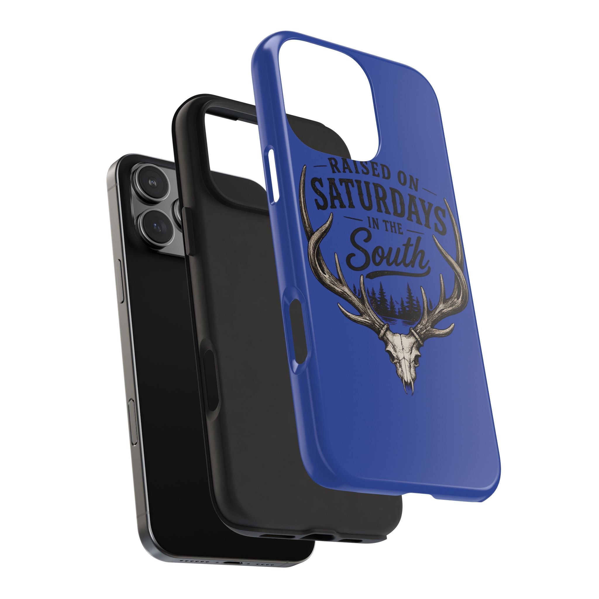 Raised On Saturdays In The South Phone Case - The Spread Runs Deep In The Woods-(blue)