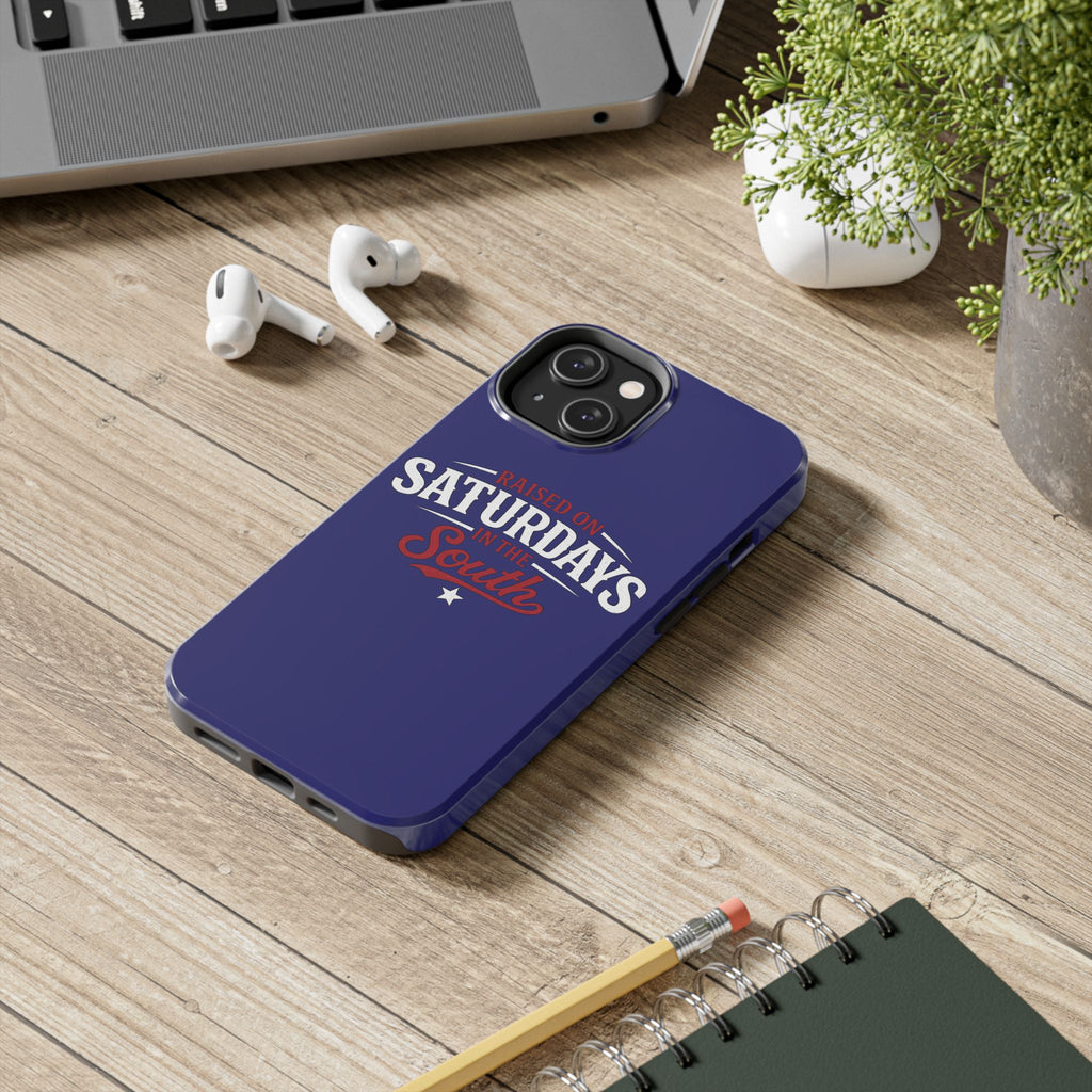 Raised on Saturdays in the South Phone Case-(blue)