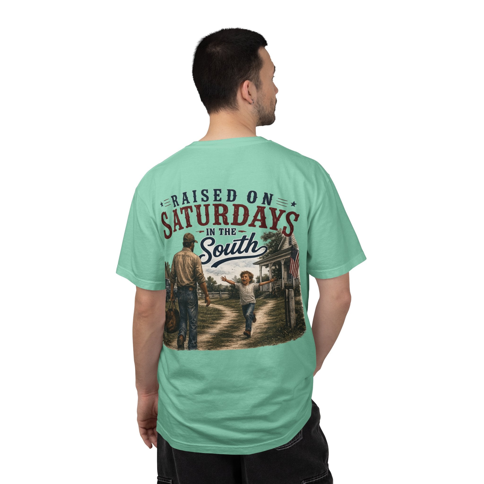 Raised On Saturdays In The South T-Shirt Boy Dad-"Daddy's Home"