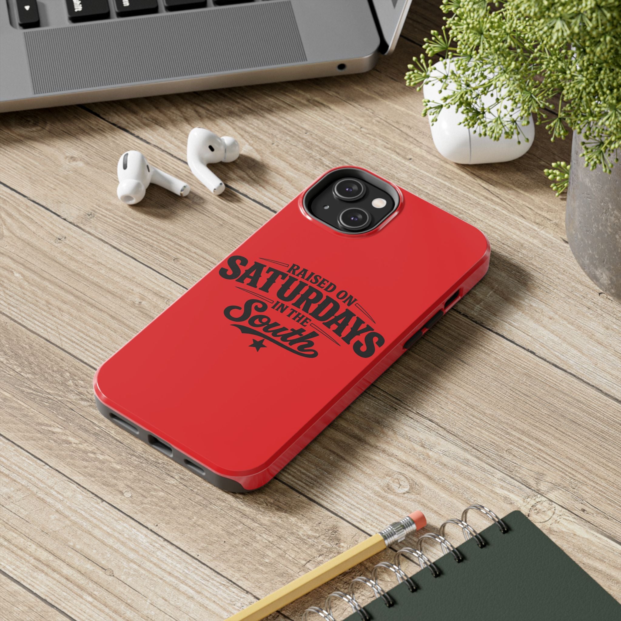 Raised On Saturdays In The South Phone Case-(red)