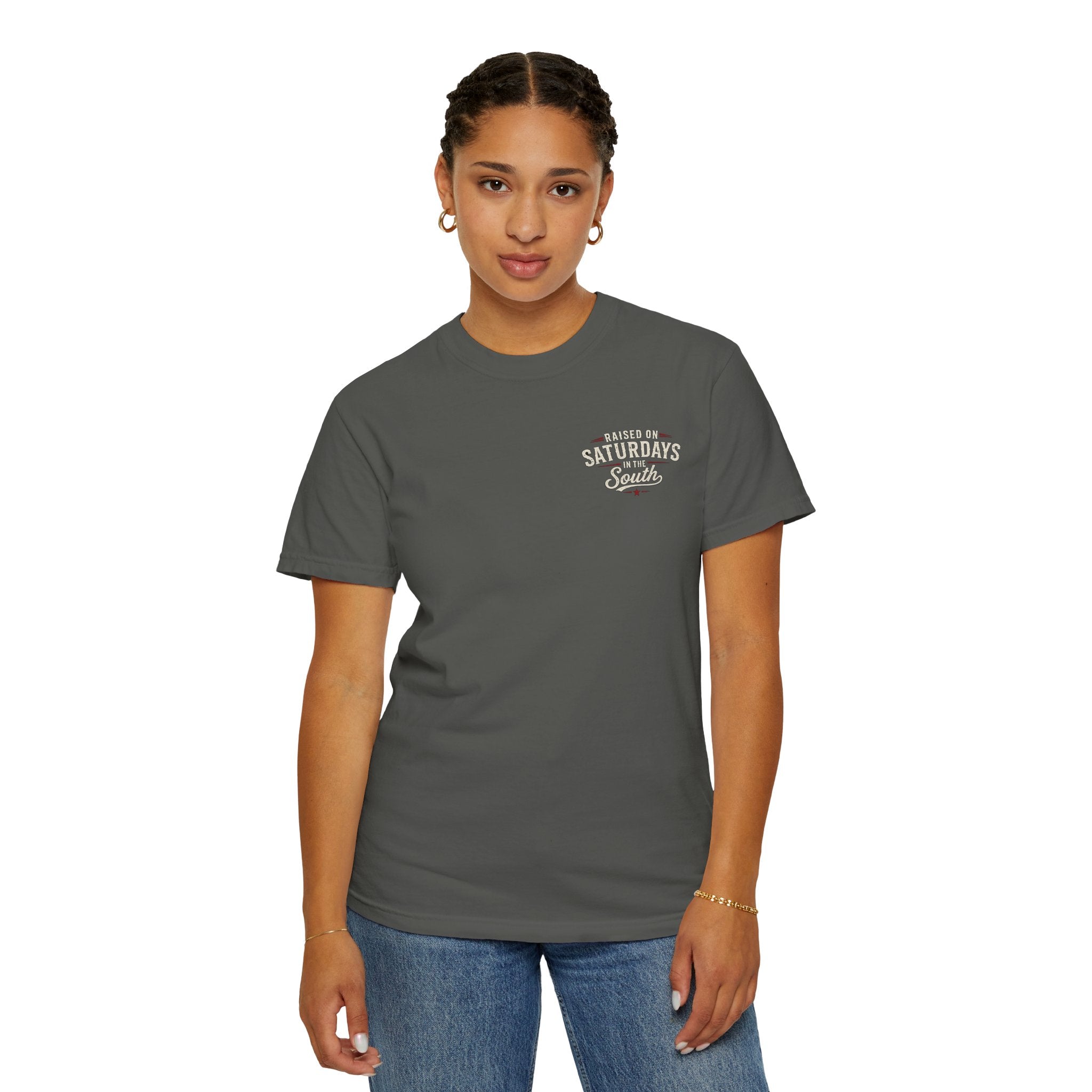 Raised On Saturdays In The South T-Shirt- Mud Park Saturdays
