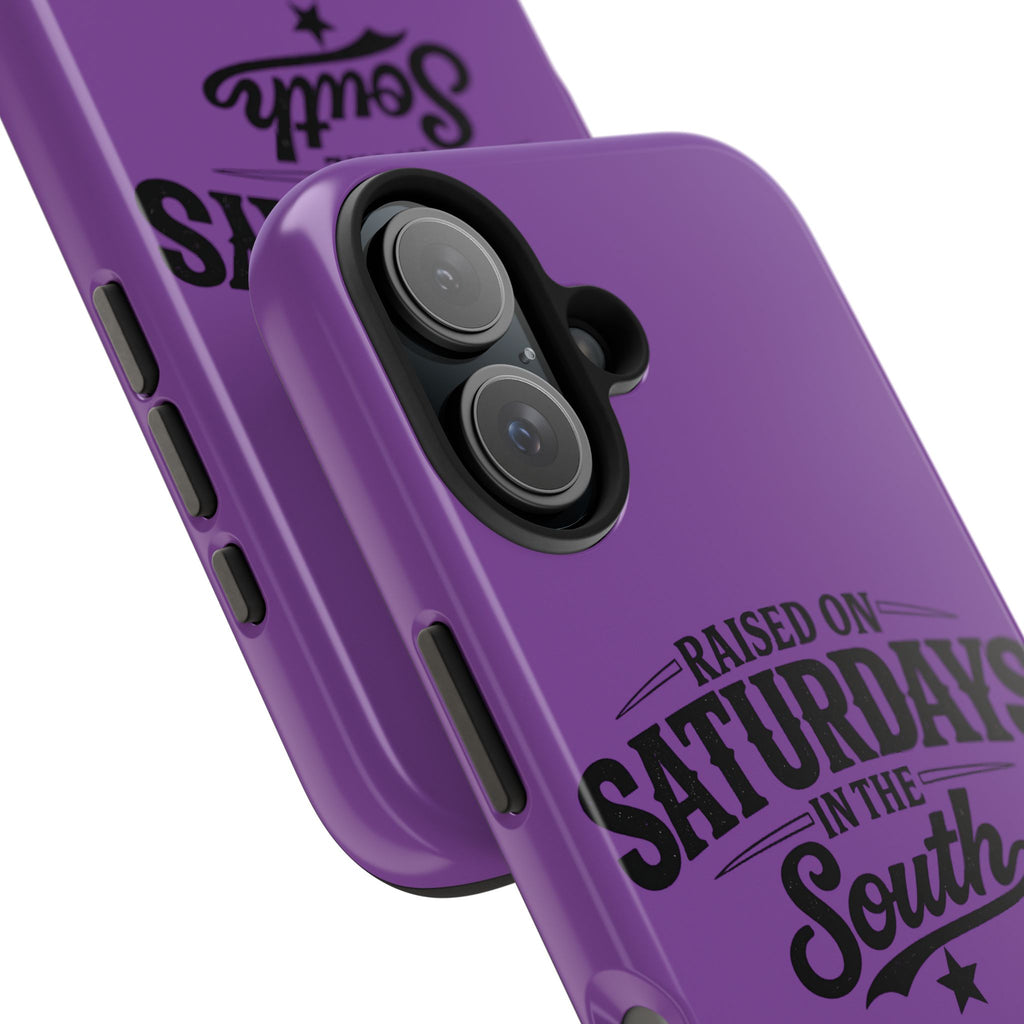 Raised On Saturdays In The South Phone Case-(purple)