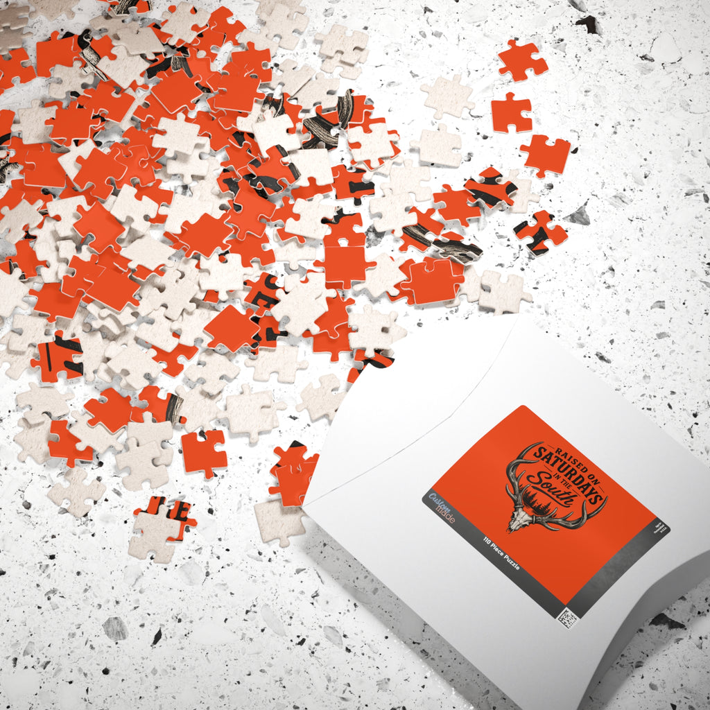Raised On Saturdays In The South Jigsaw Puzzle-(orange)