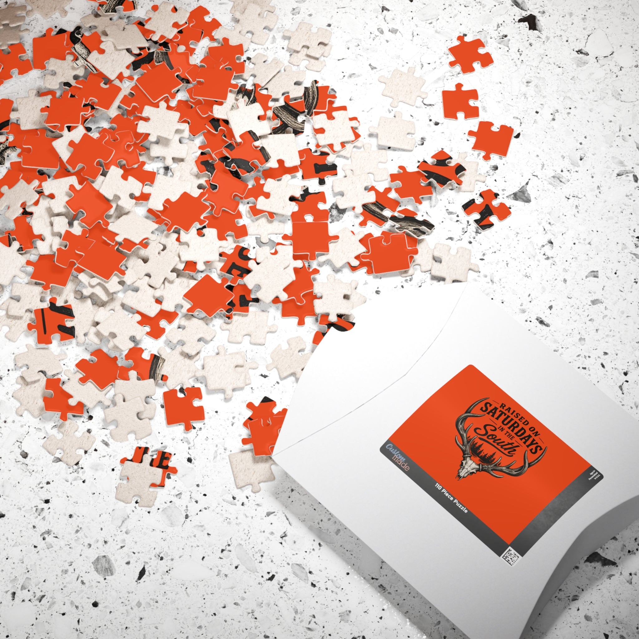 Raised On Saturdays In The South Jigsaw Puzzle-(orange)
