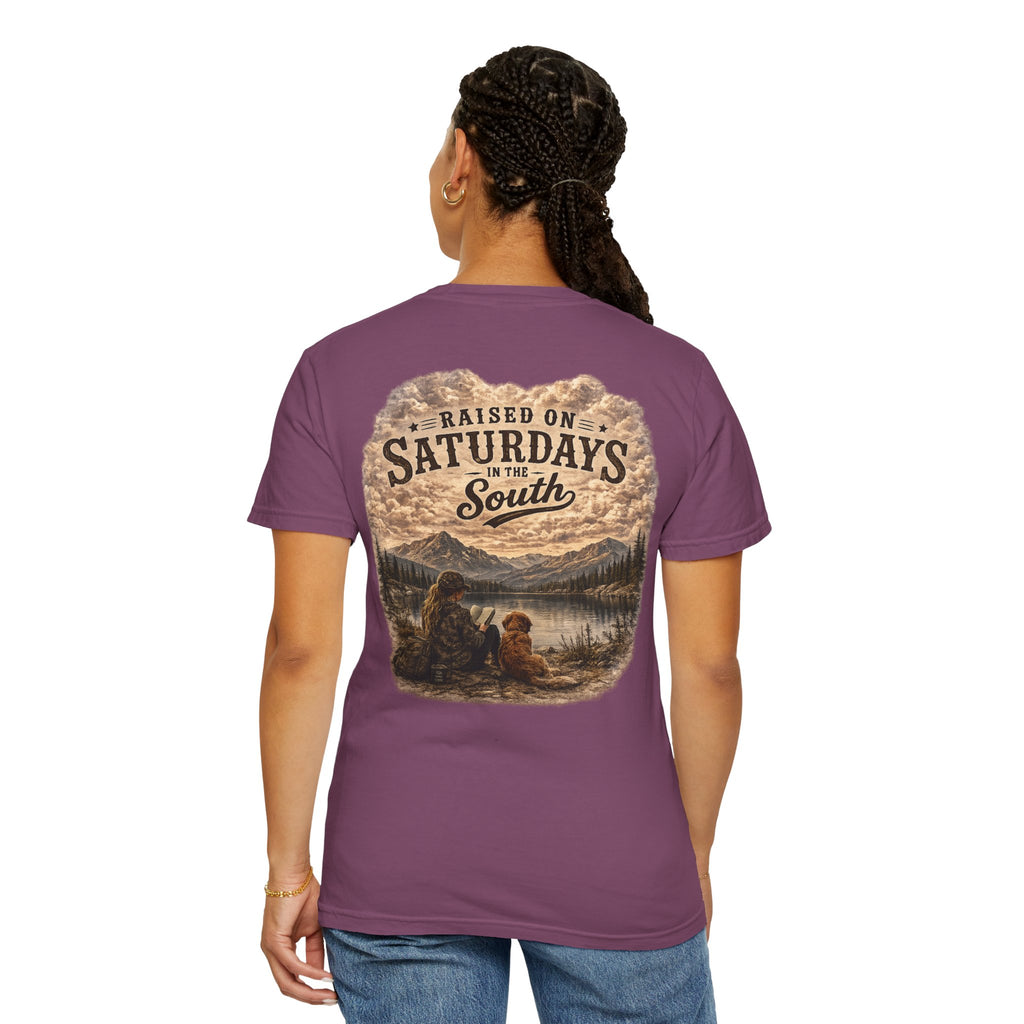 Raised On Saturdays In The South T-Shirt — Relaxing Saturday Morning In The Mountains