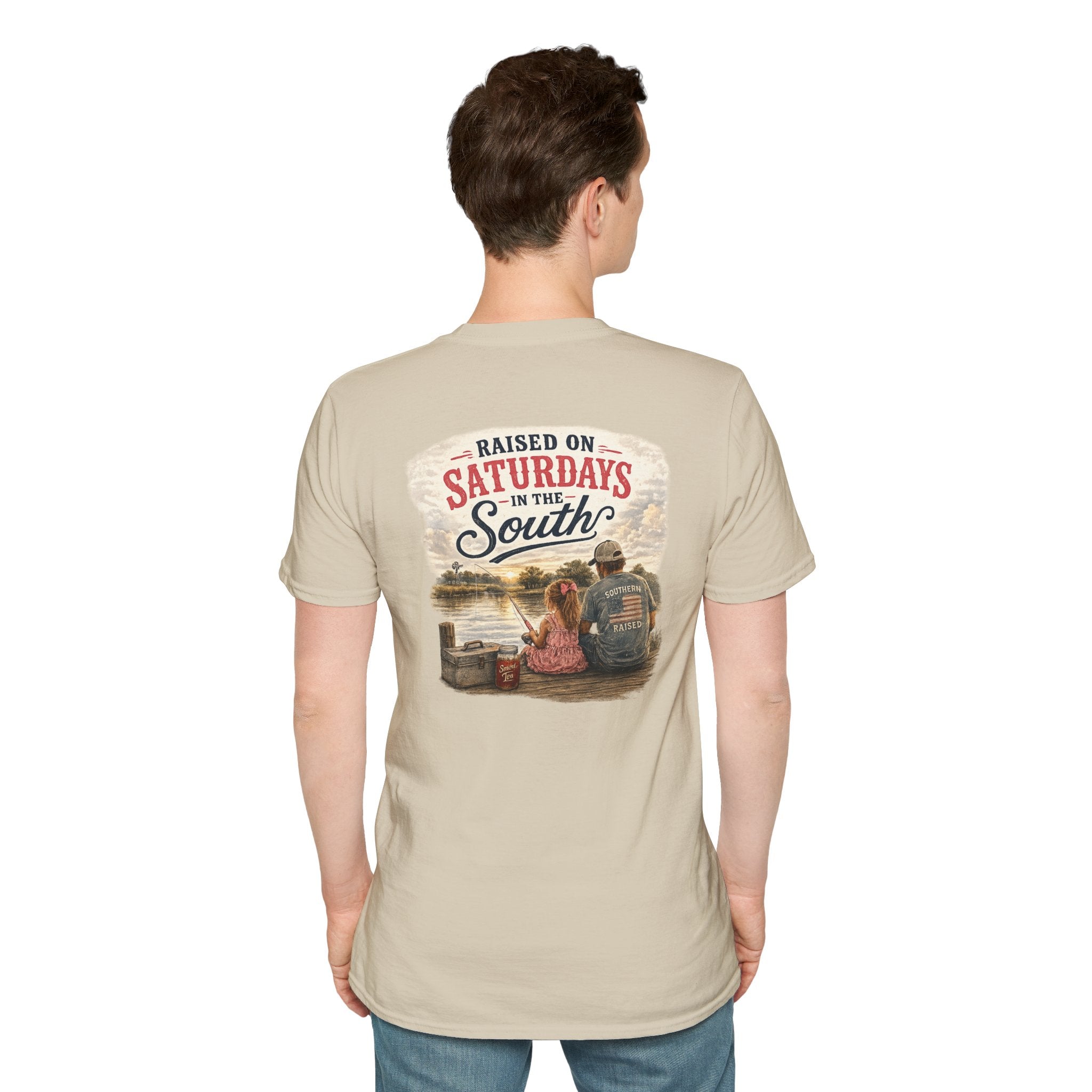 Raised On Saturdays In The South Vintage T-Shirt-Girl Dad Fishing Buddy-Father's Day Collection