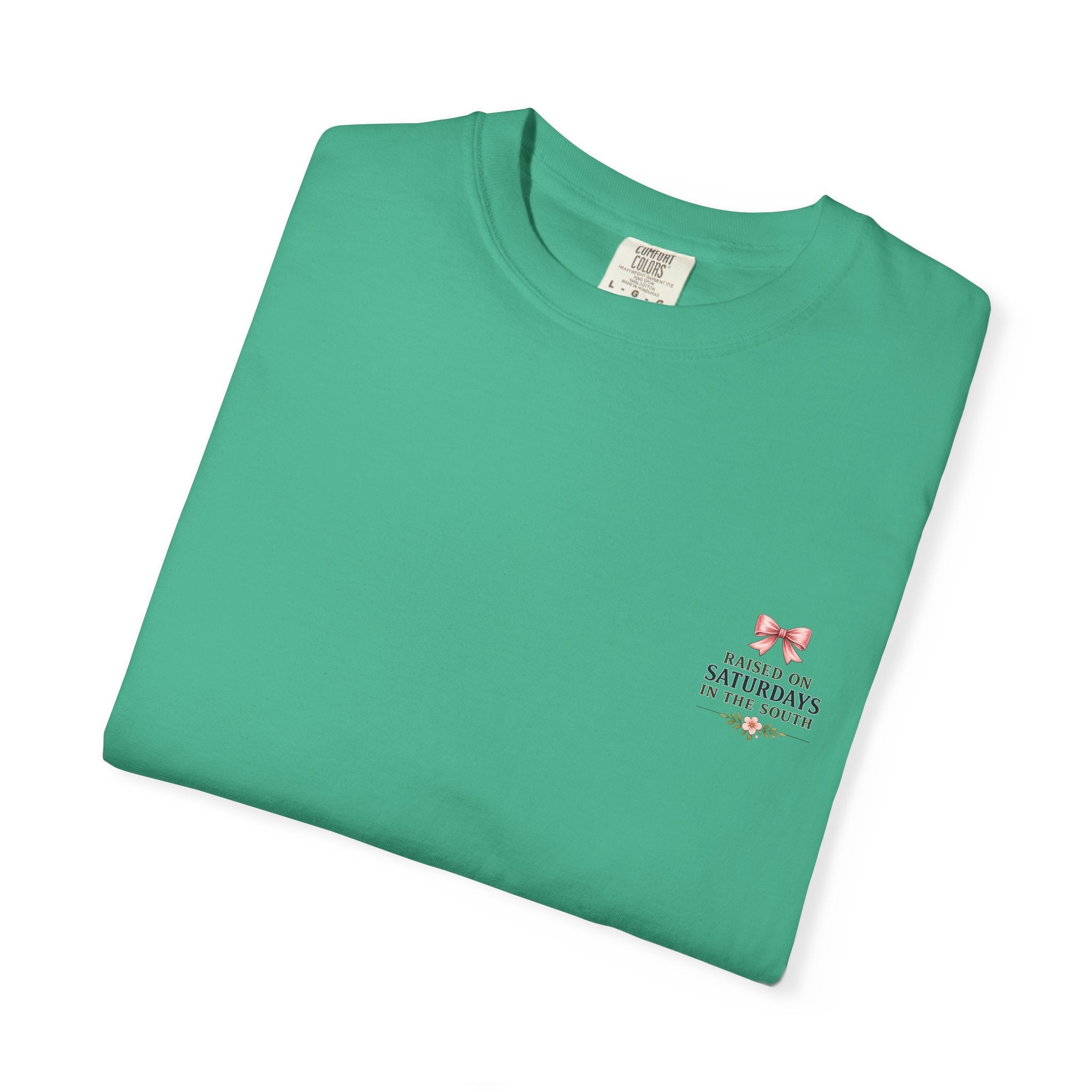 Raised On Saturdays In The South T-Shirt — Rustic Highland Cow