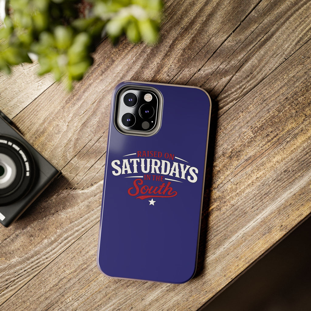 Raised on Saturdays in the South Phone Case-(blue)