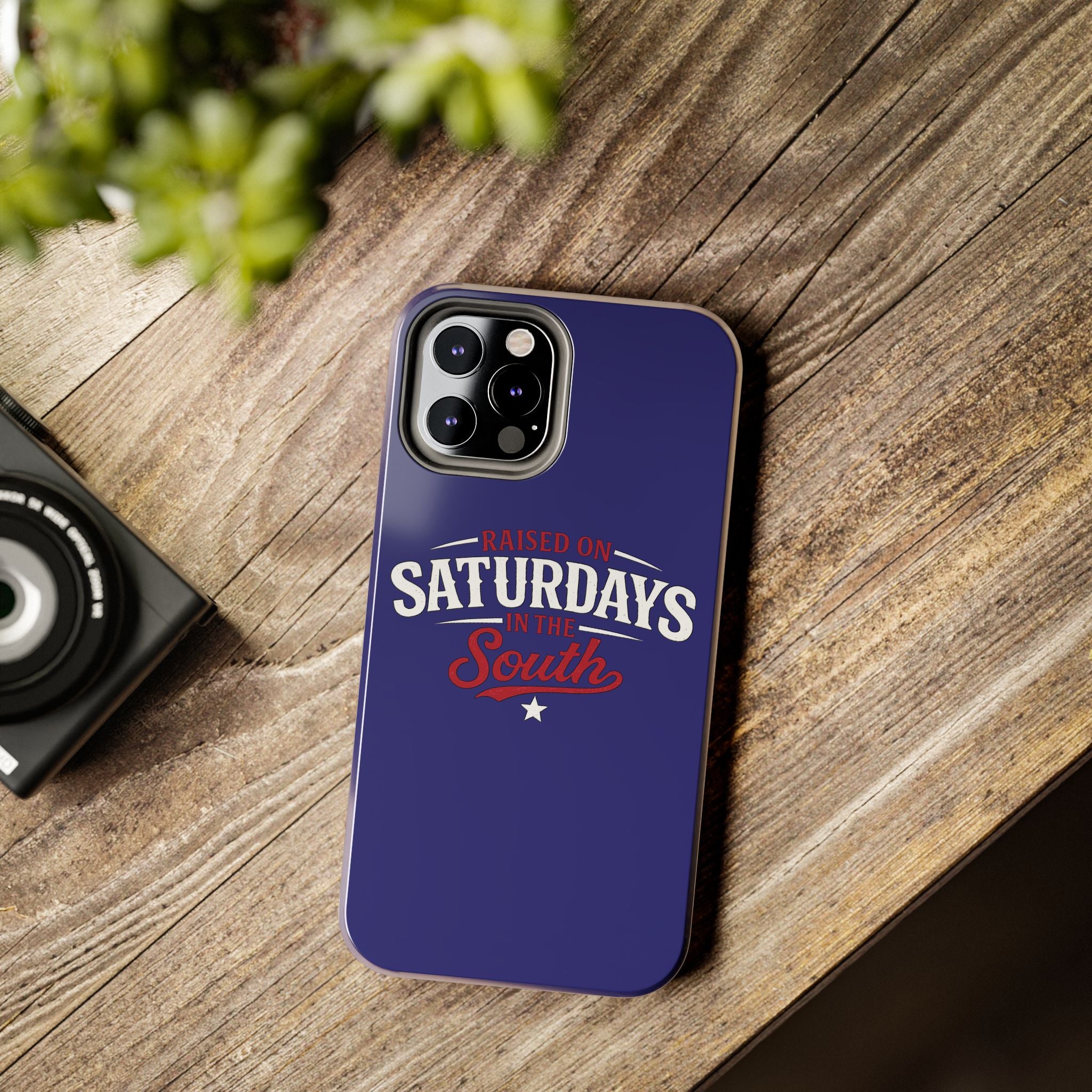 Raised on Saturdays in the South Phone Case-(blue)