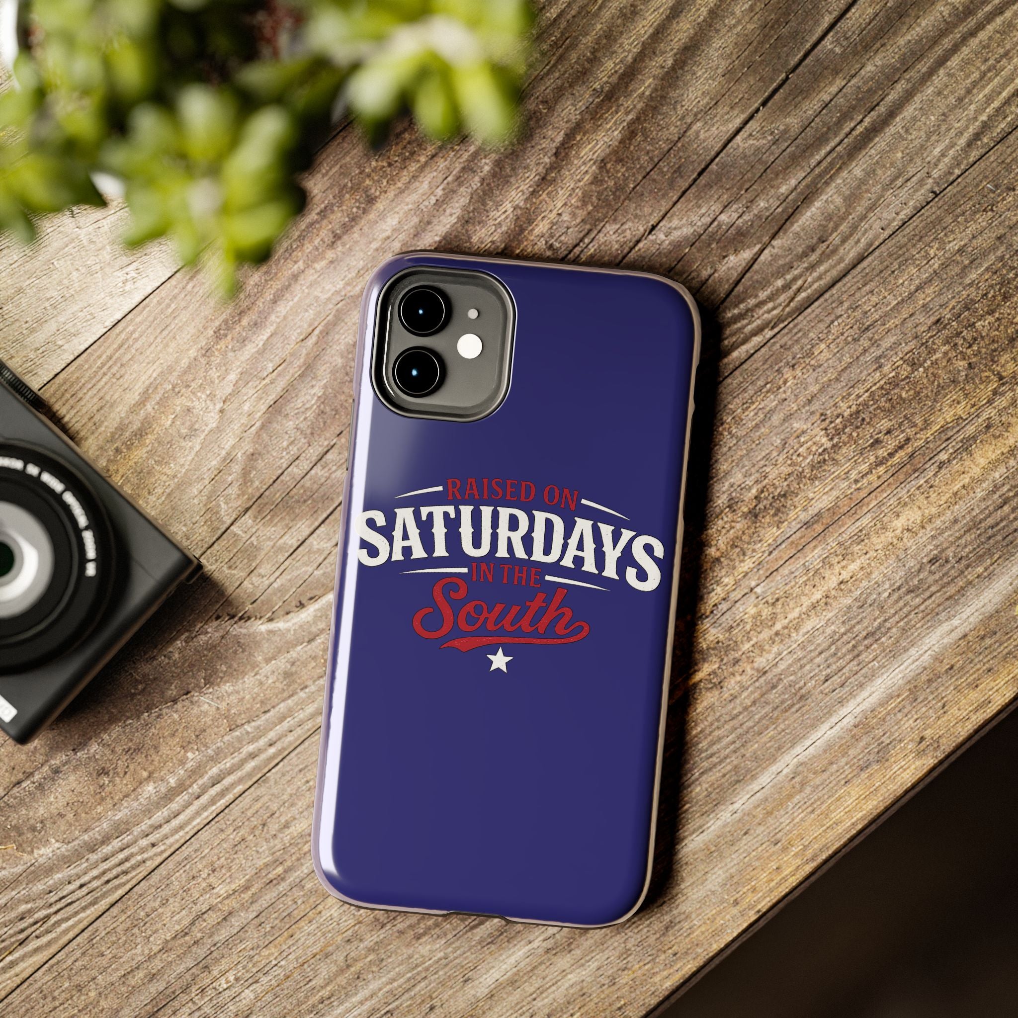Raised on Saturdays in the South Phone Case-(blue)