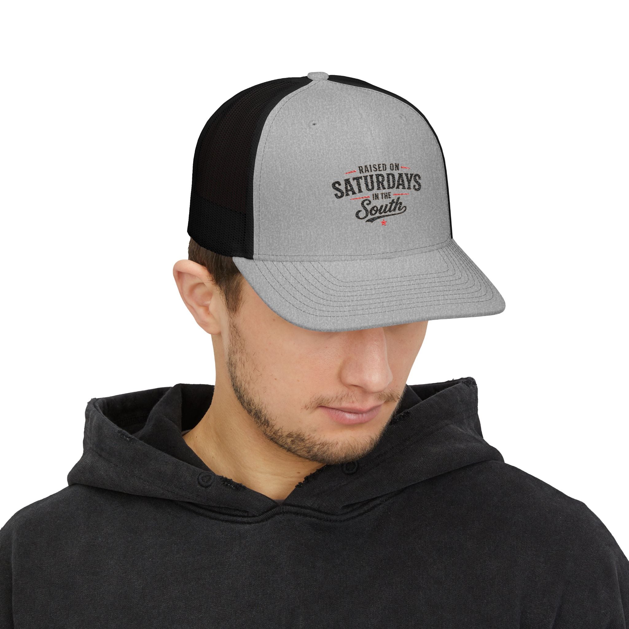 Snapback Trucker Cap-"Raised On Saturdays In The South"
