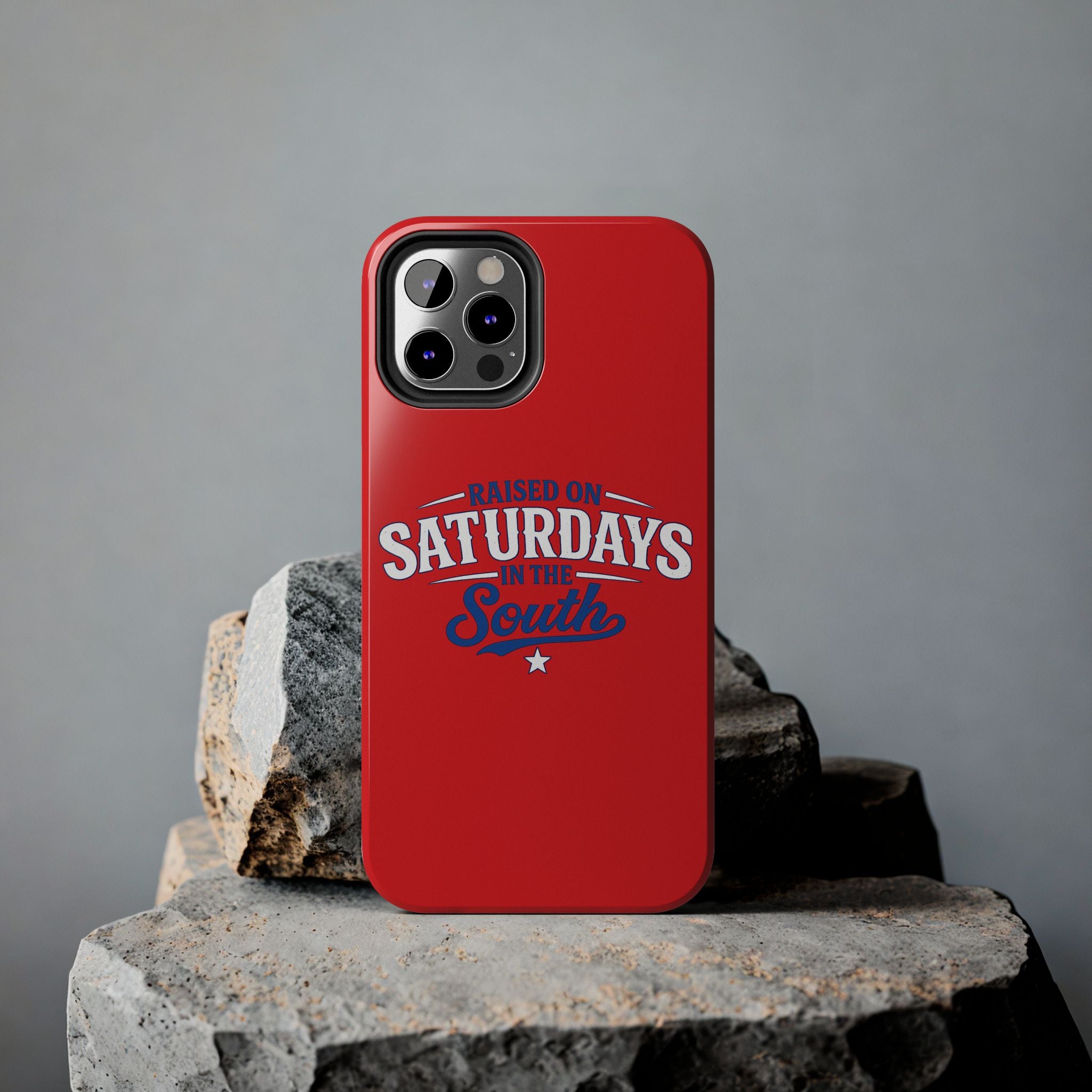 Raised On Saturdays In The South Phone Case-(red)