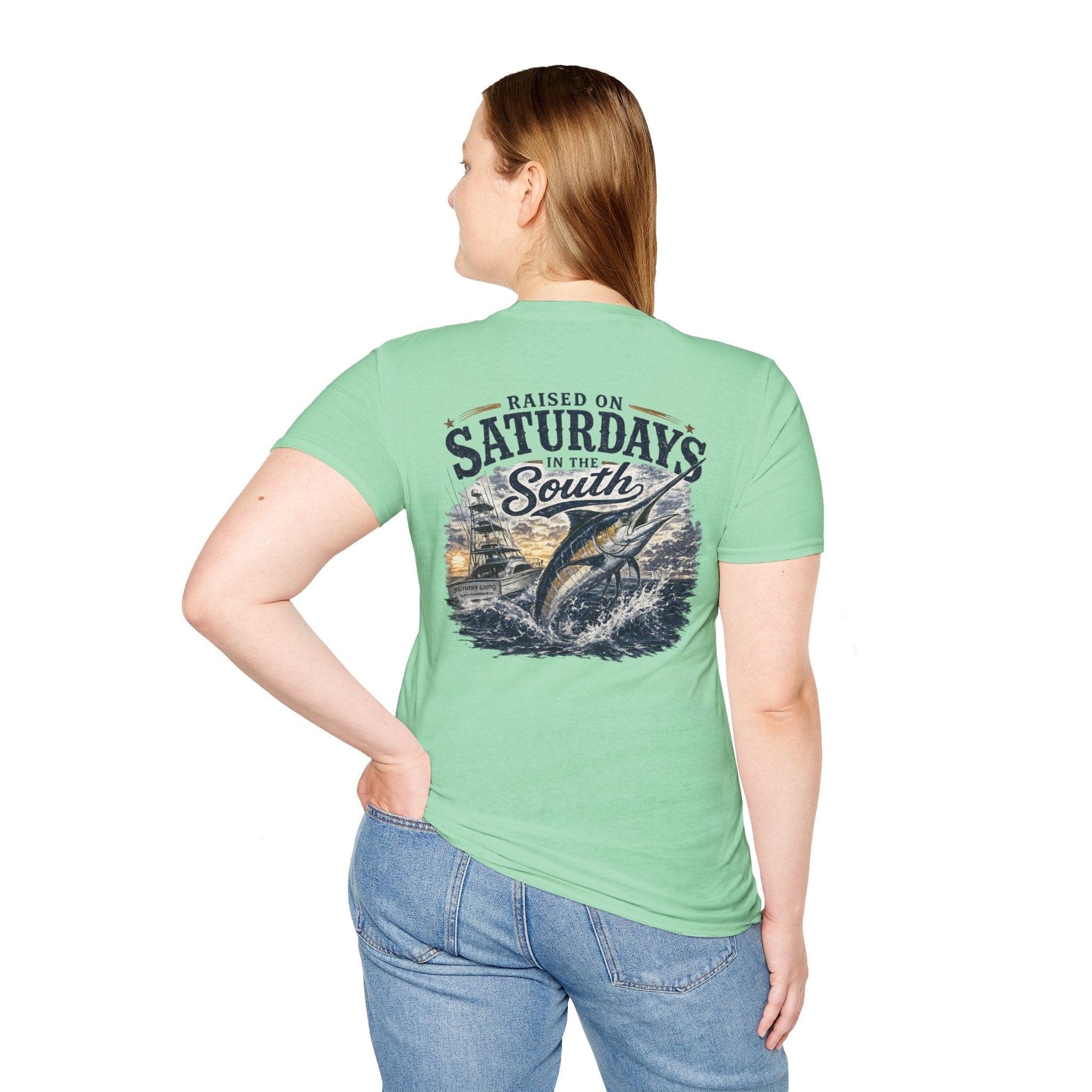 Raised On Saturdays In The South Vintage T-Shirt- Deep Sea Saturdays