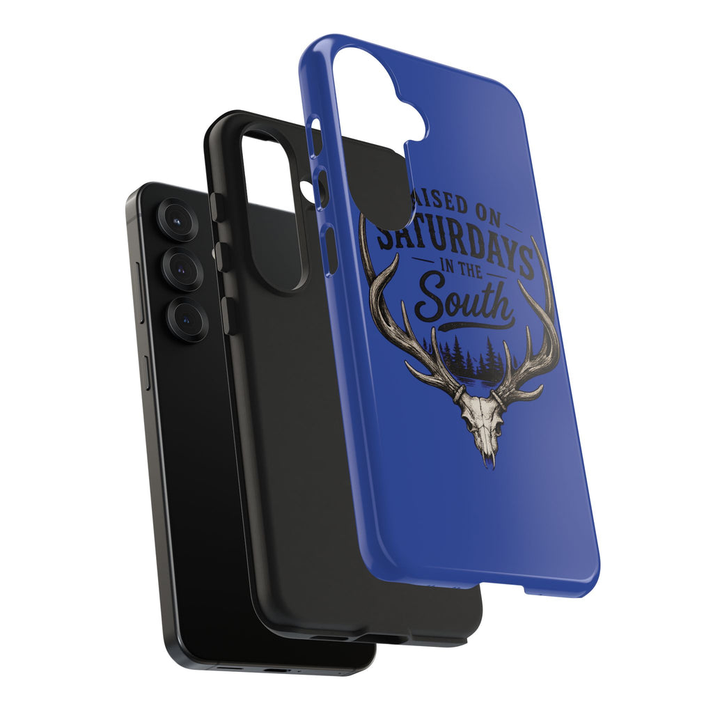Raised On Saturdays In The South Phone Case - The Spread Runs Deep In The Woods-(blue)