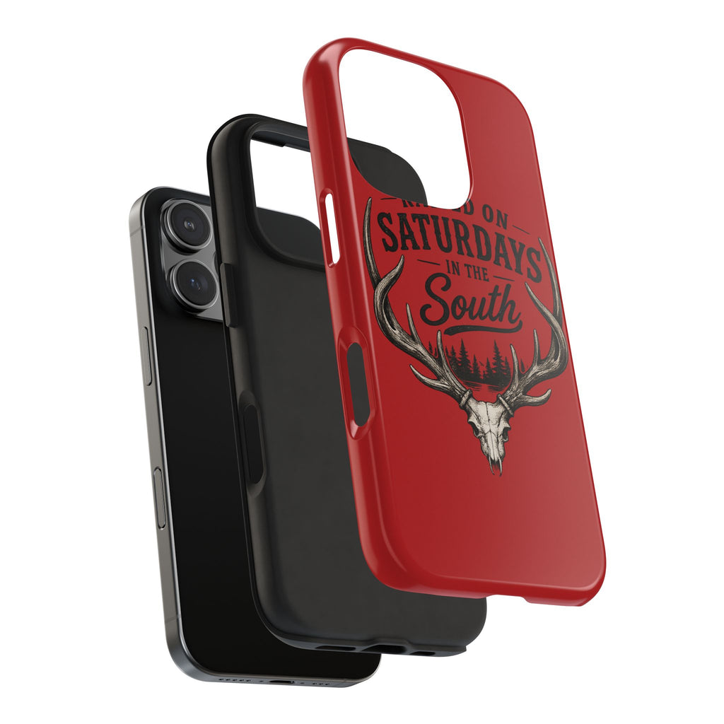Raised On Saturdays In The South Phone Case-Spread Runs Deep In The Woods-(red)