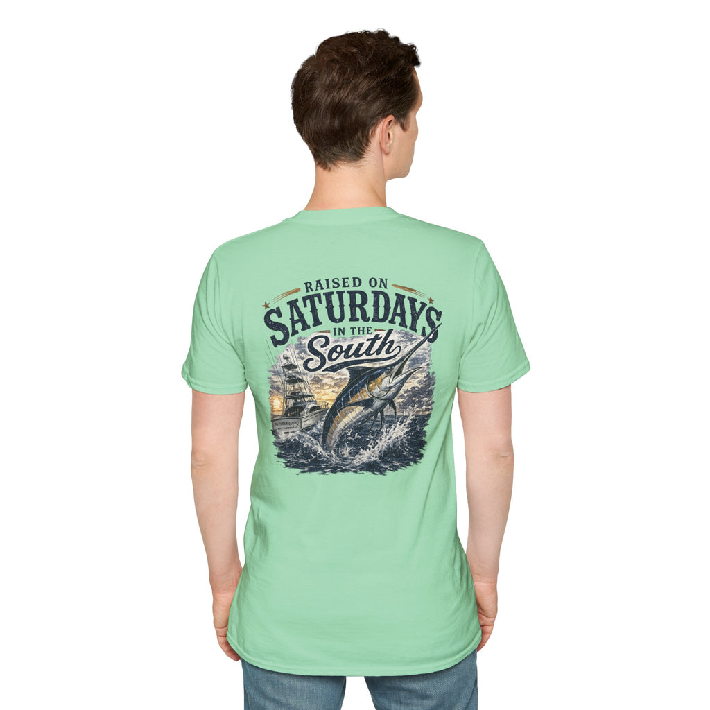 Raised On Saturdays In The South Vintage T-Shirt- Deep Sea Saturdays