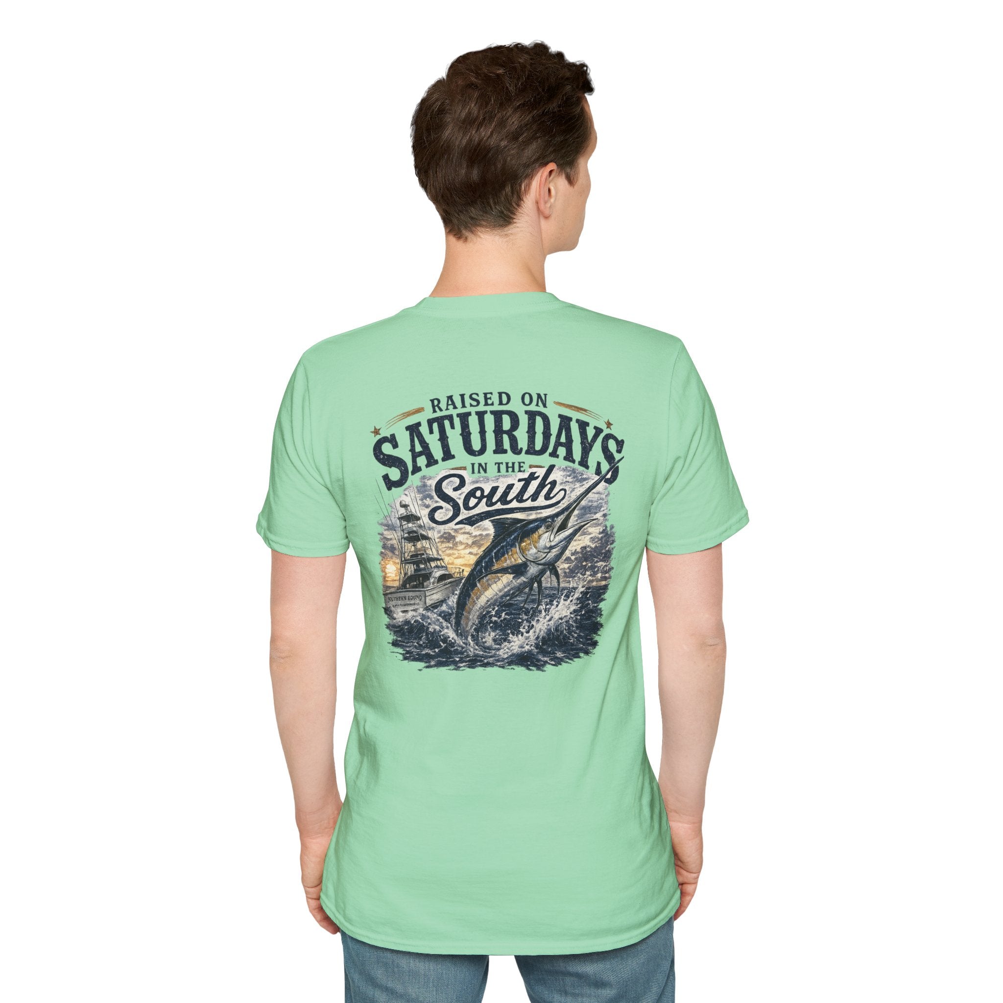 Raised On Saturdays In The South Vintage T-Shirt- Deep Sea Saturdays