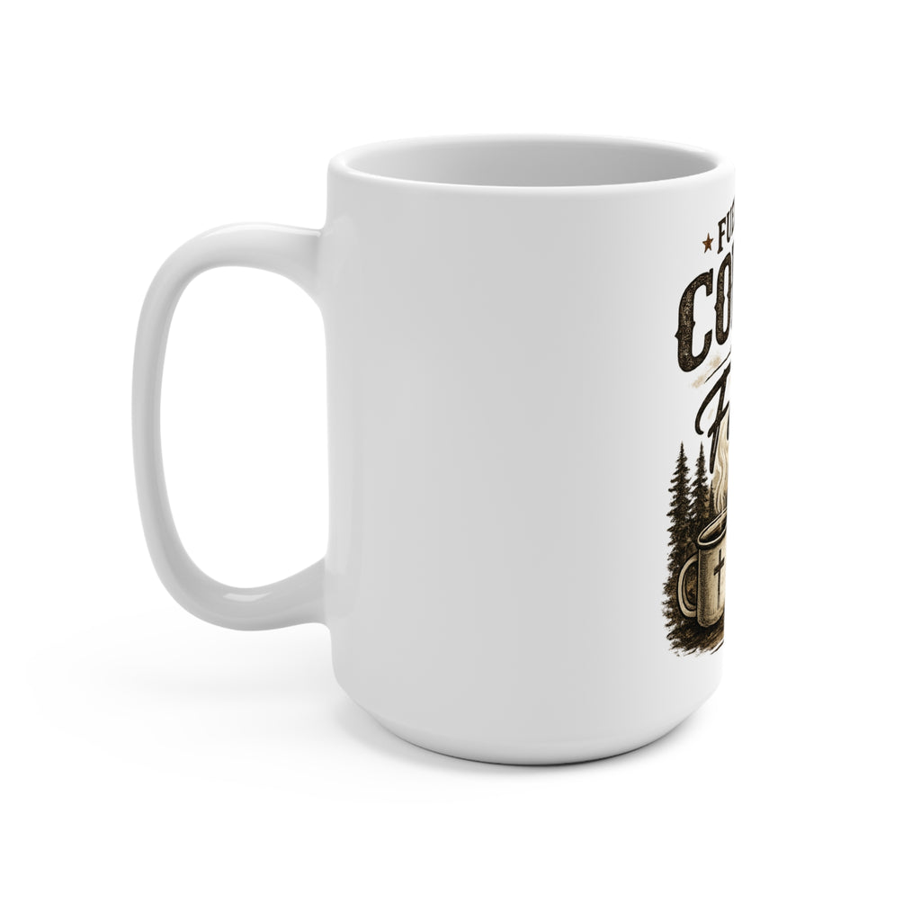 Raised On Saturdays In The South -Fueled by Coffee and Faith Ceramic Mug — 15oz