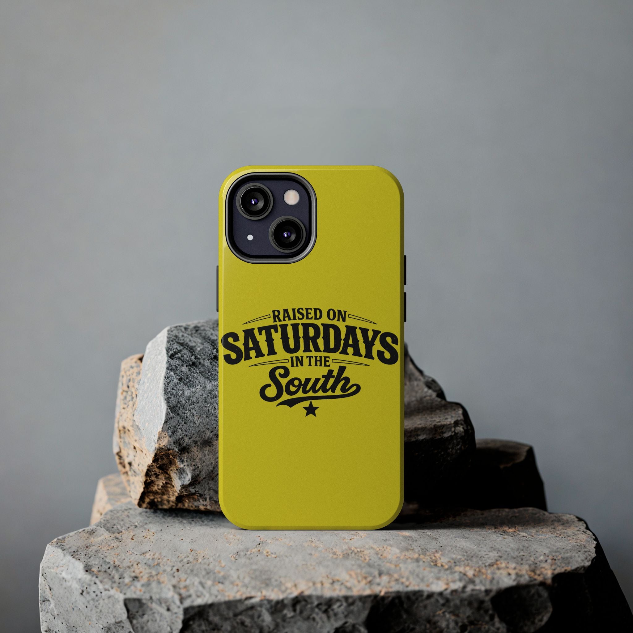 Raised On Saturdays In The South Phone Case-(yellow)