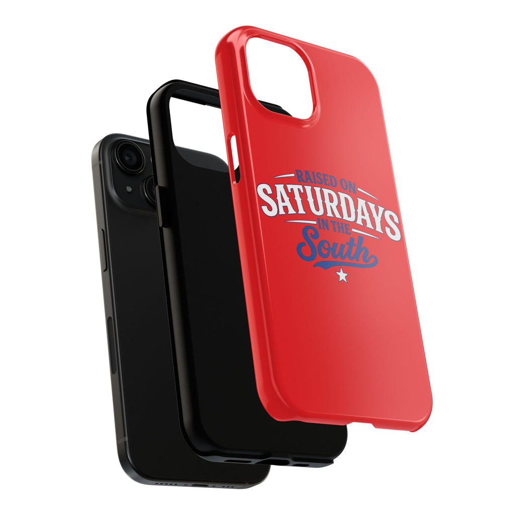 Raised On Saturdays In The South Phone Case-(red)