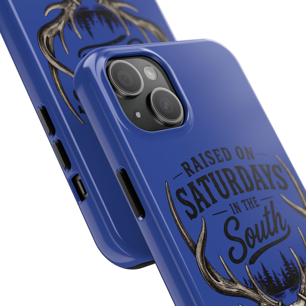 Raised On Saturdays In The South Phone Case - The Spread Runs Deep In The Woods-(blue)