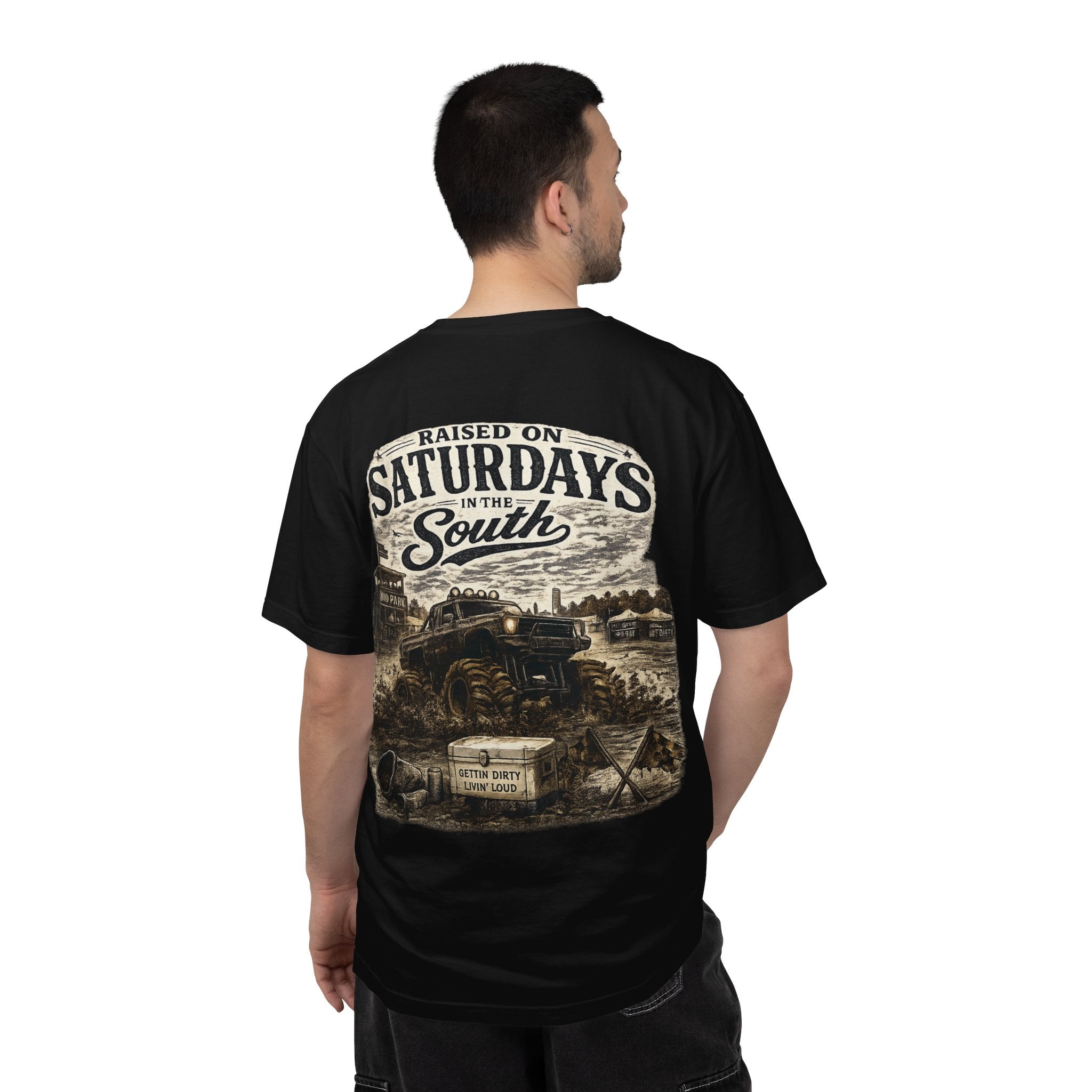 Raised On Saturdays In The South T-Shirt- Mud Park Saturdays