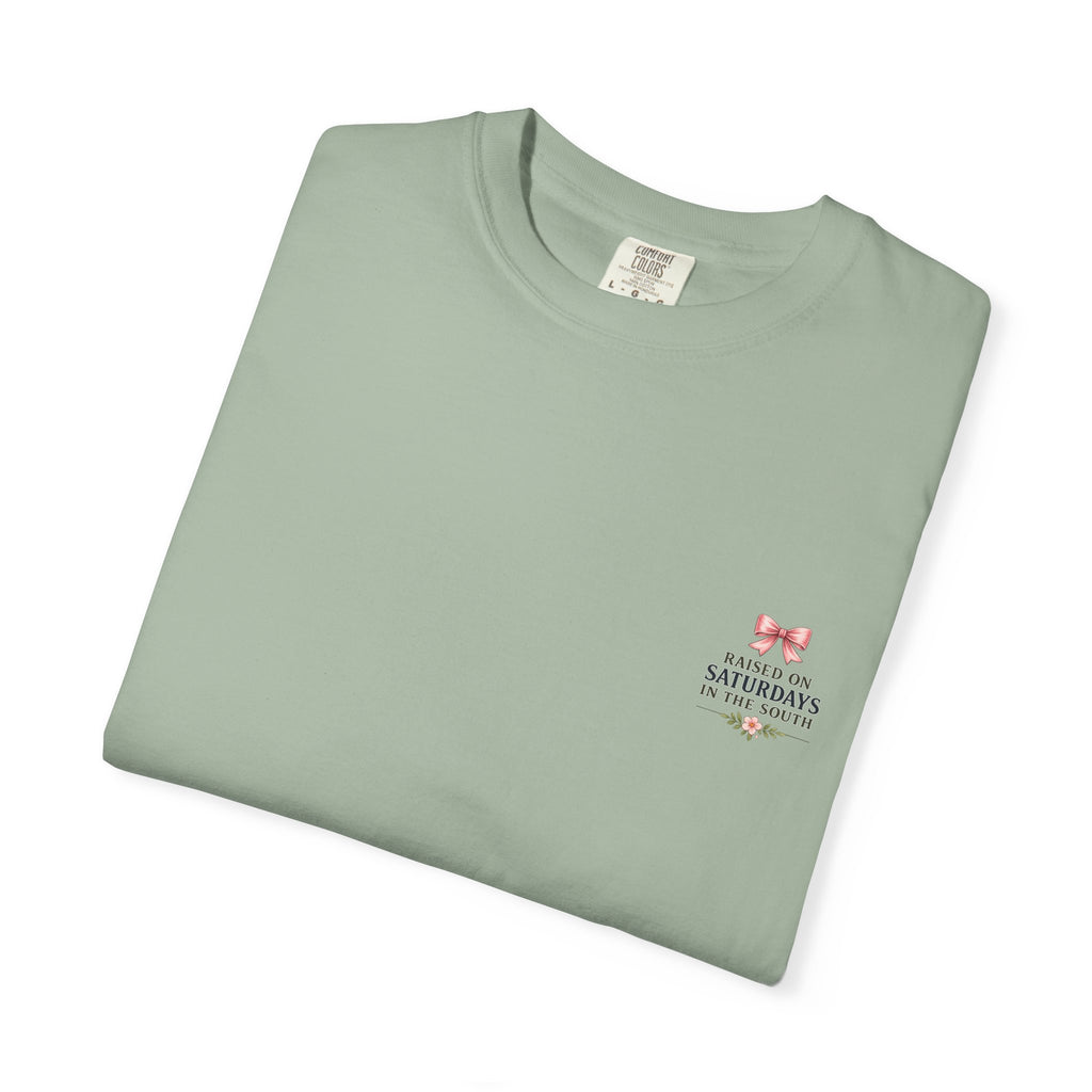 Raised On Saturdays In The South T-Shirt — Rustic Highland Cow