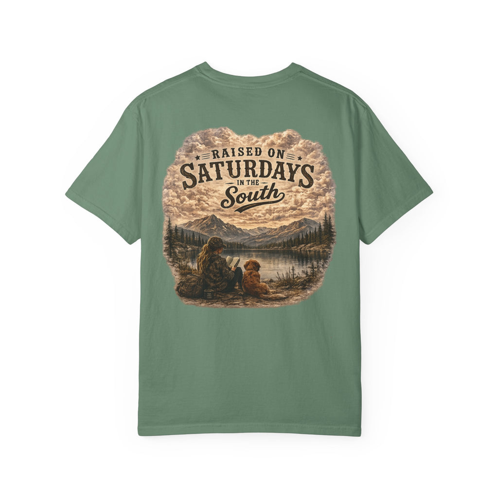 Raised On Saturdays In The South T-Shirt — Relaxing Saturday Morning In The Mountains