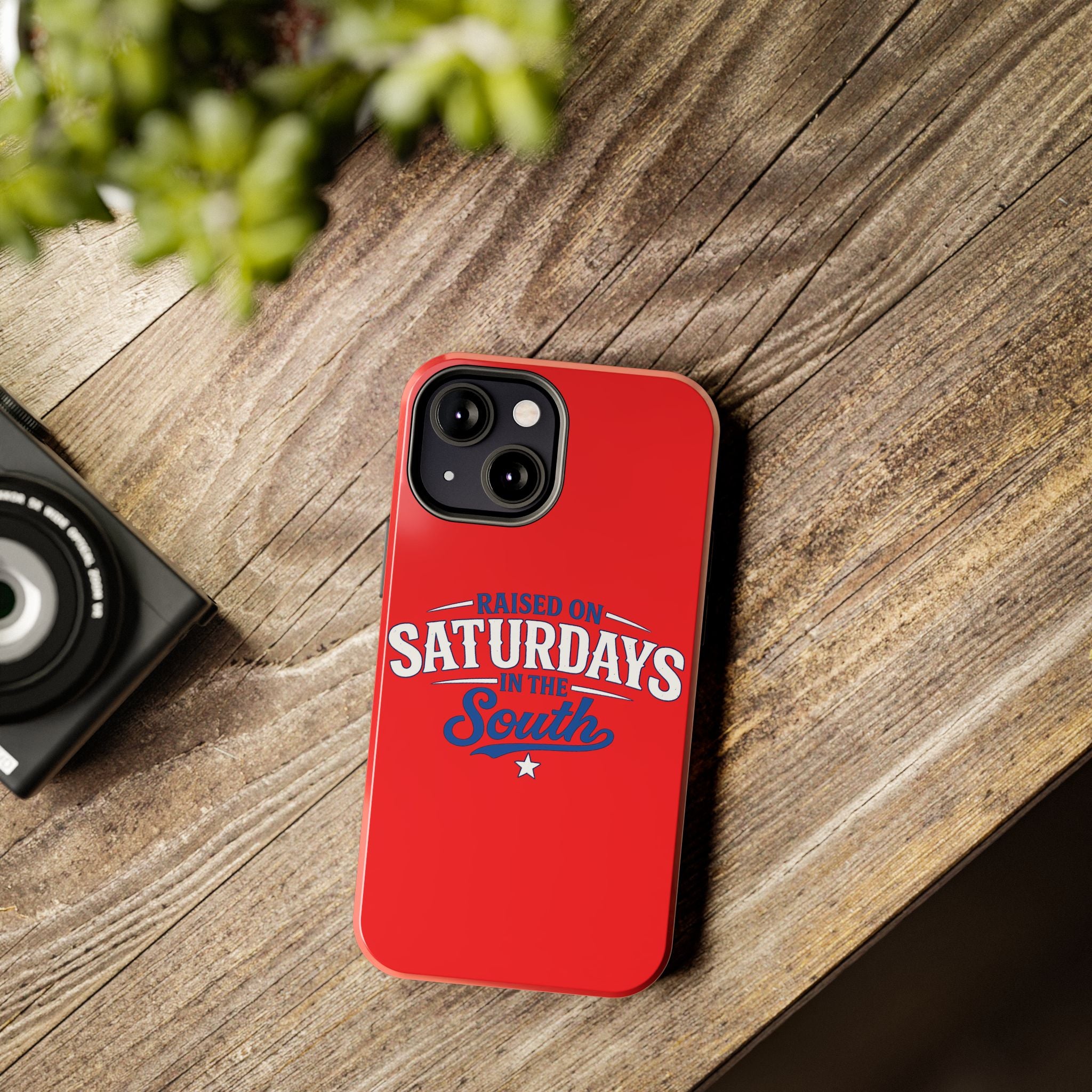Raised On Saturdays In The South Phone Case-(red)