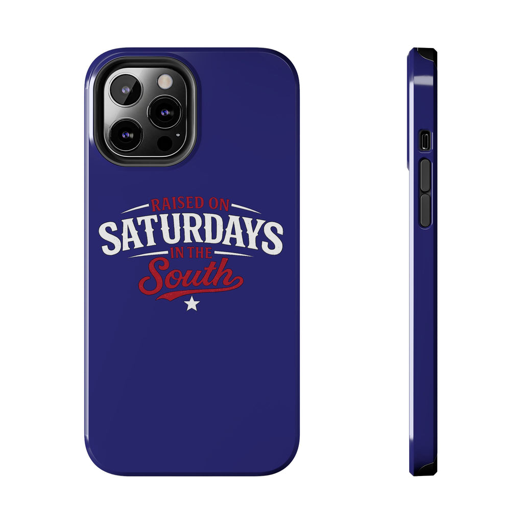 Raised on Saturdays in the South Phone Case-(blue)