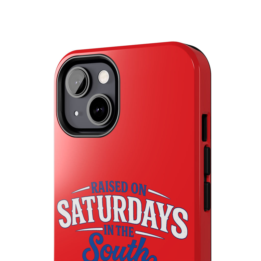Raised On Saturdays In The South Phone Case-(red)