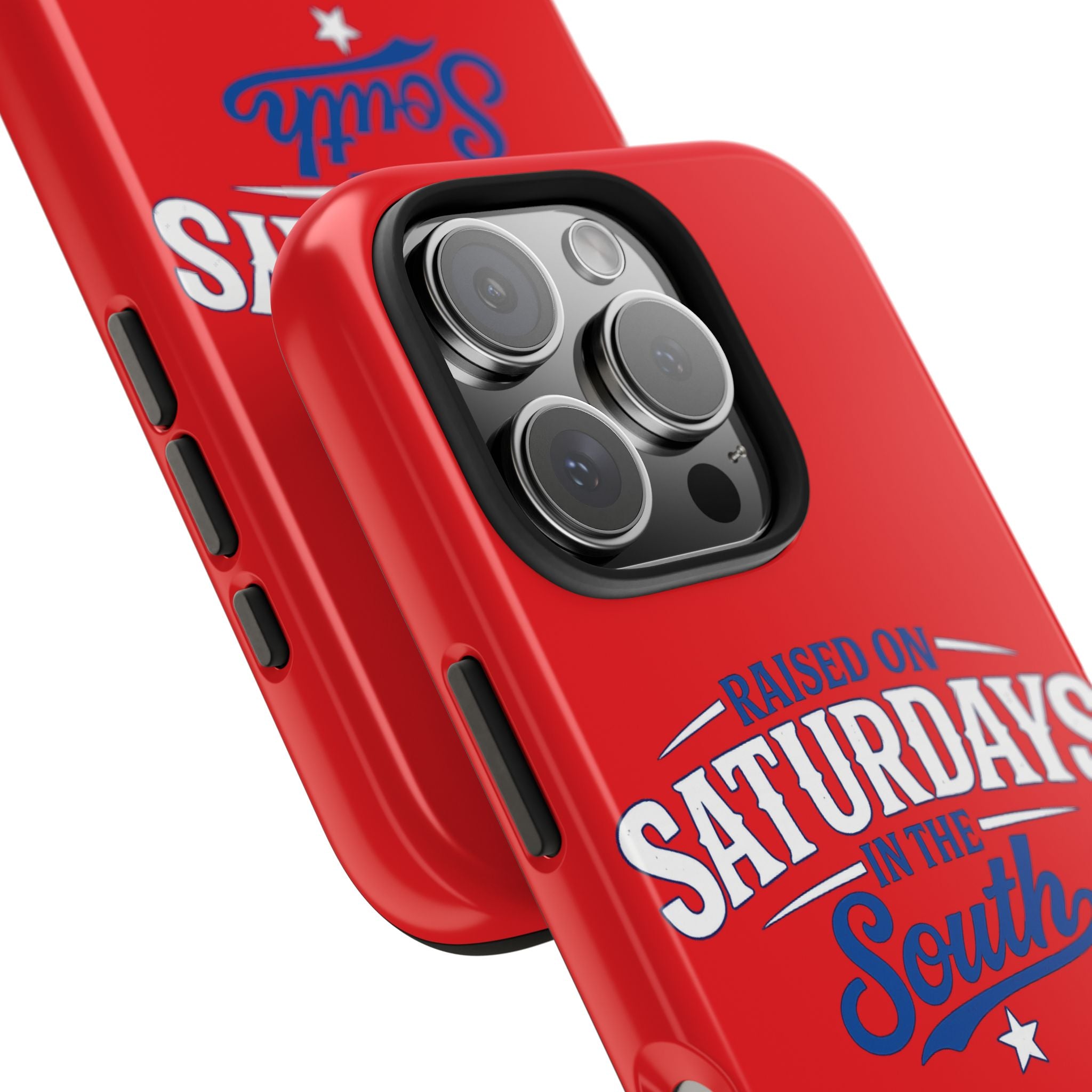 Raised On Saturdays In The South Phone Case-(red)