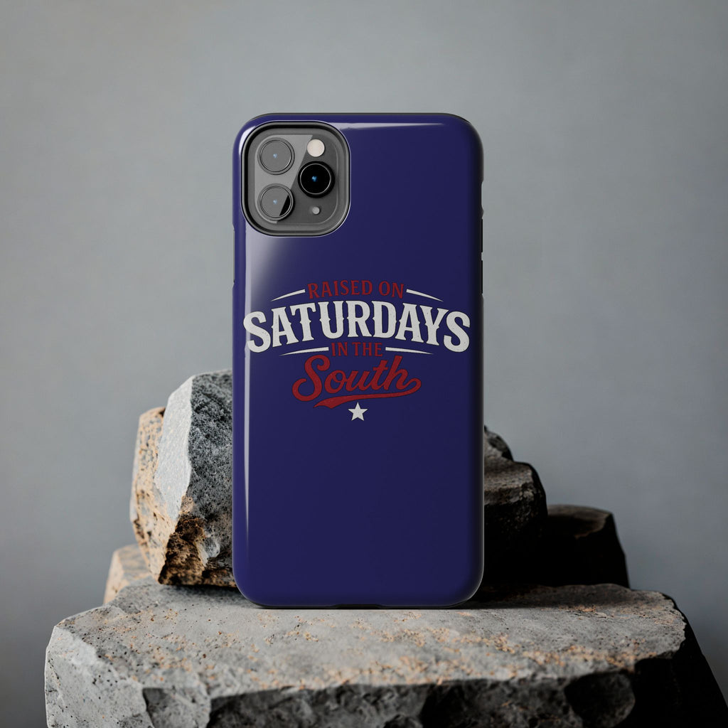 Raised on Saturdays in the South Phone Case-(blue)