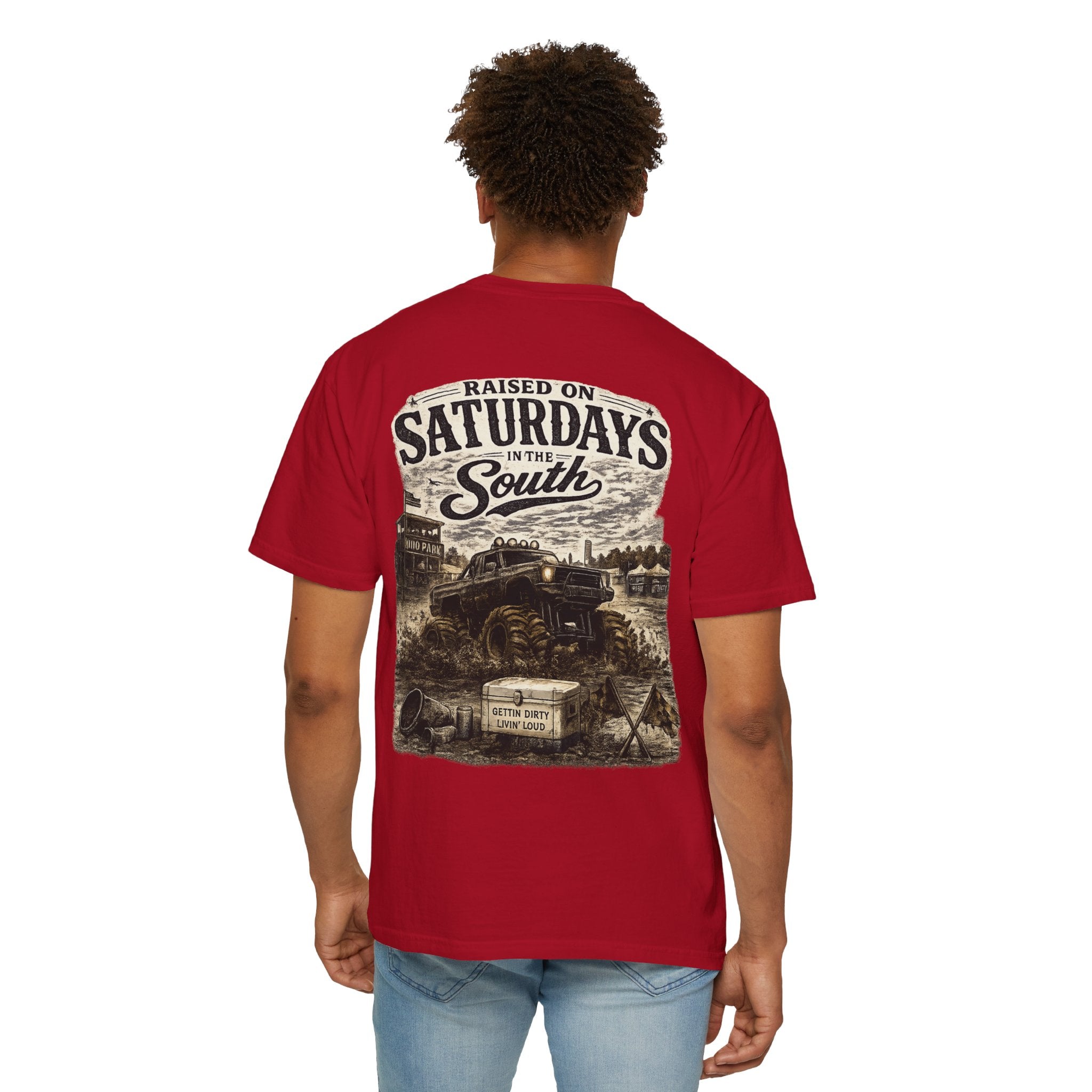 Raised On Saturdays In The South T-Shirt- Mud Park Saturdays