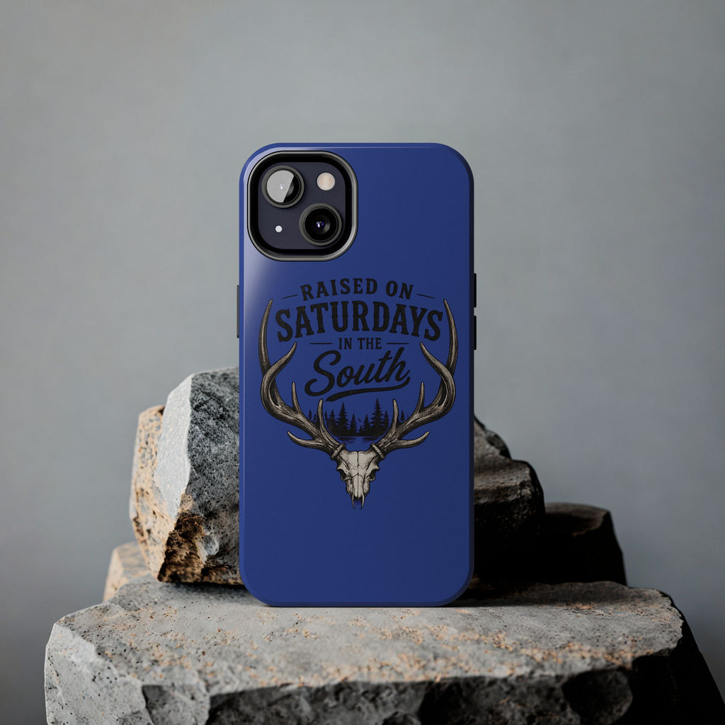Raised On Saturdays In The South Phone Case - The Spread Runs Deep In The Woods-(blue)