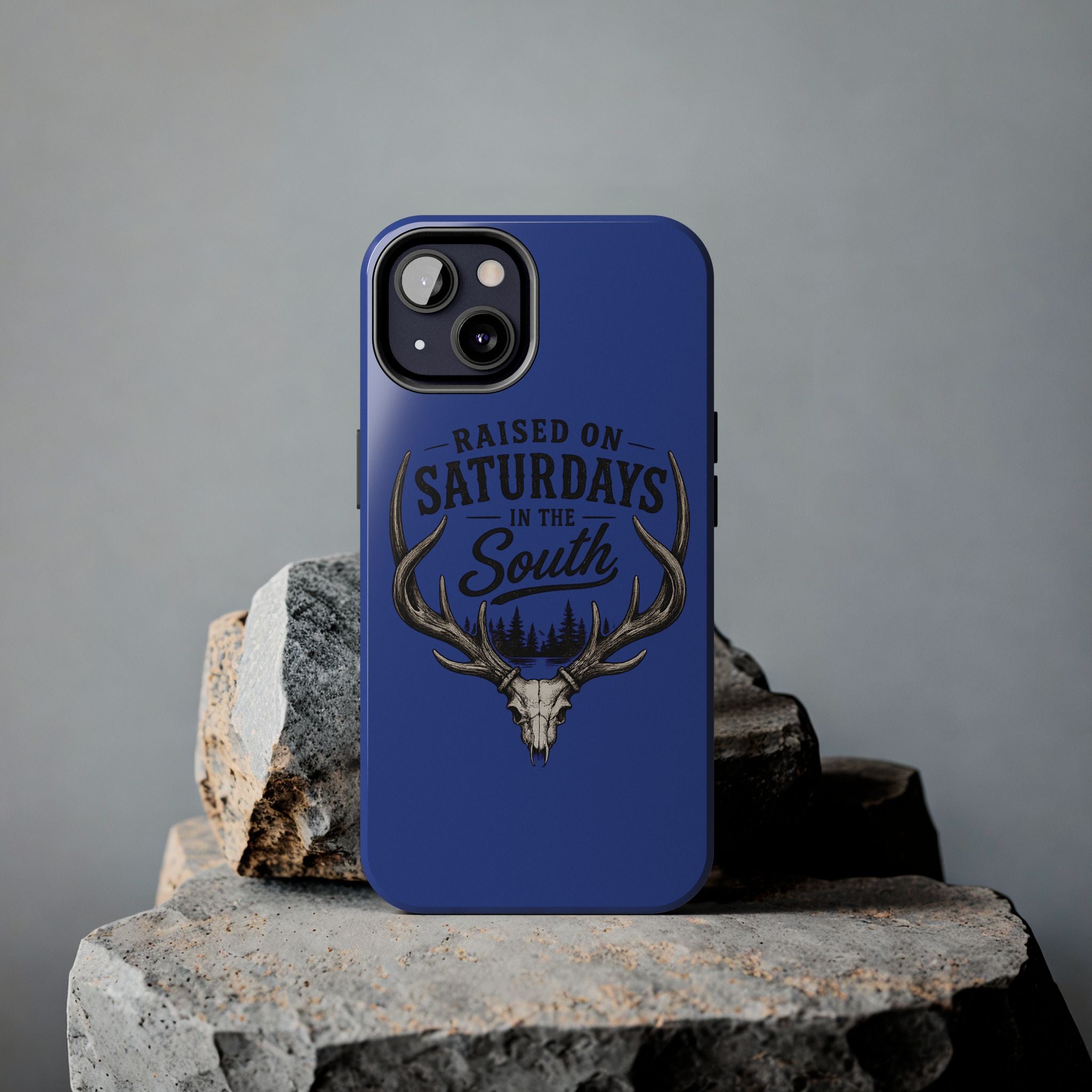 Raised On Saturdays In The South Phone Case - The Spread Runs Deep In The Woods-(blue)
