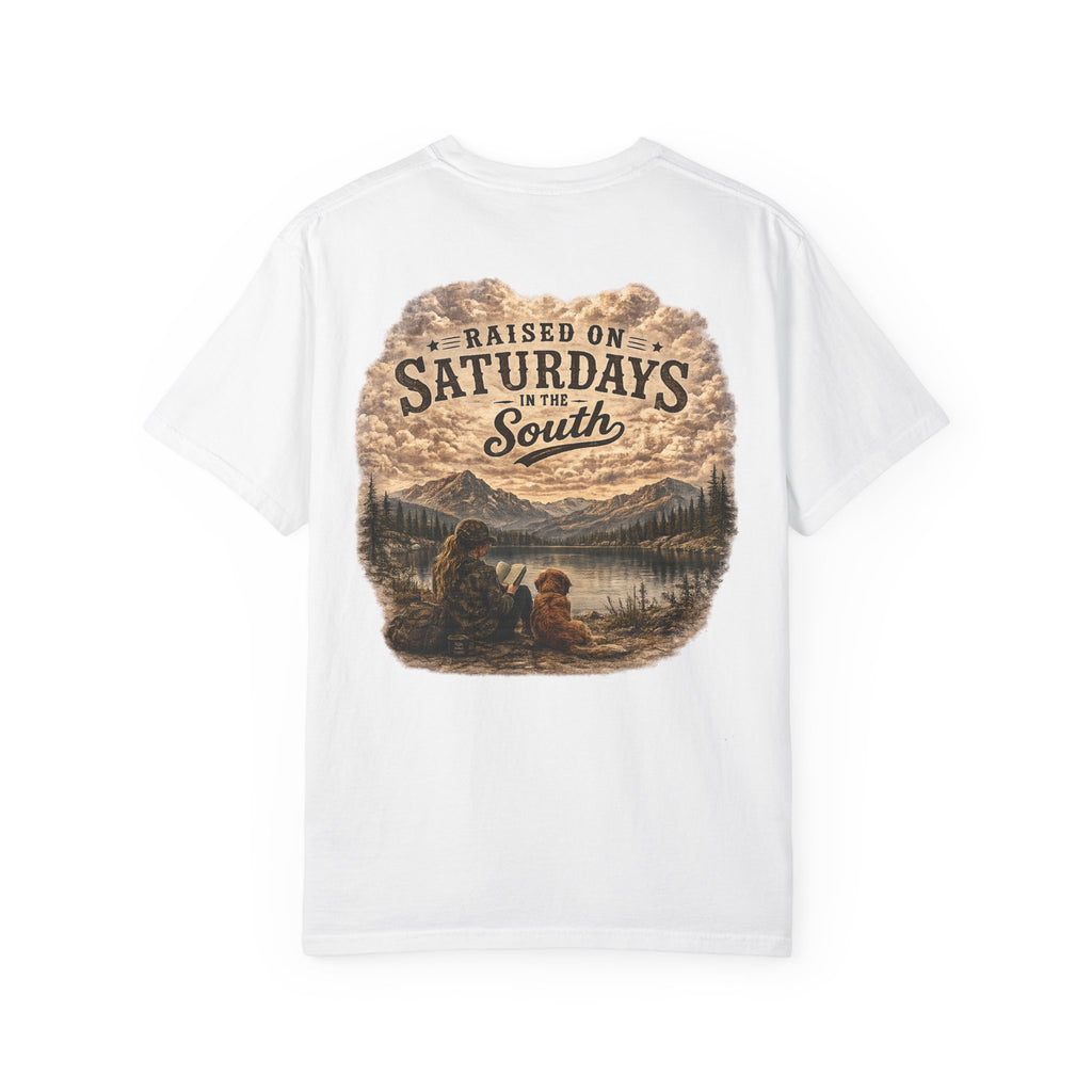 Raised On Saturdays In The South T-Shirt — Relaxing Saturday Morning In The Mountains