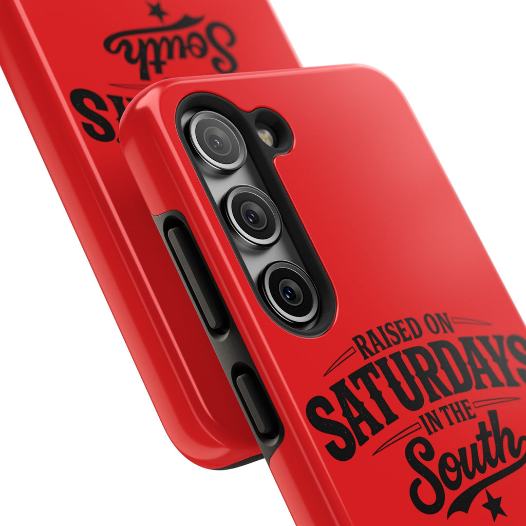 Raised On Saturdays In The South Phone Case-(red)