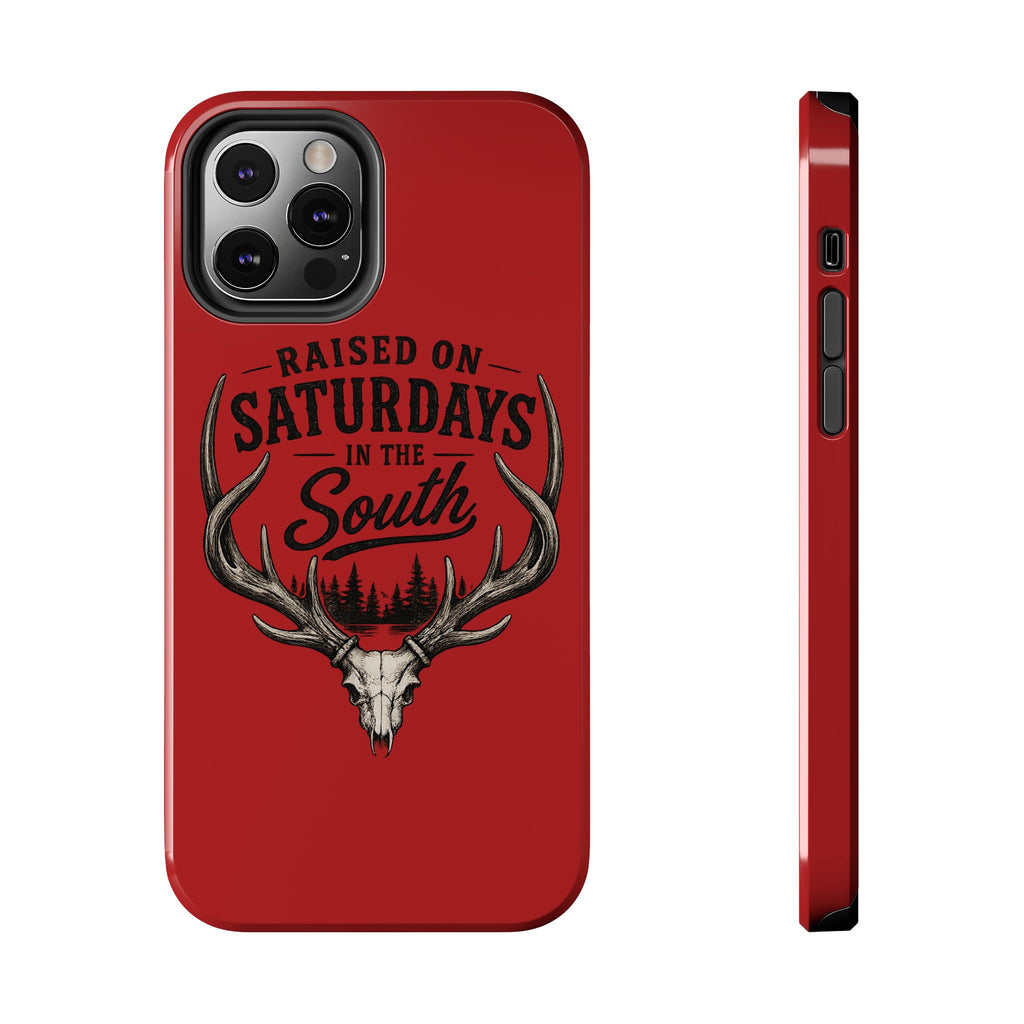 Raised On Saturdays In The South Phone Case-Spread Runs Deep In The Woods-(red)