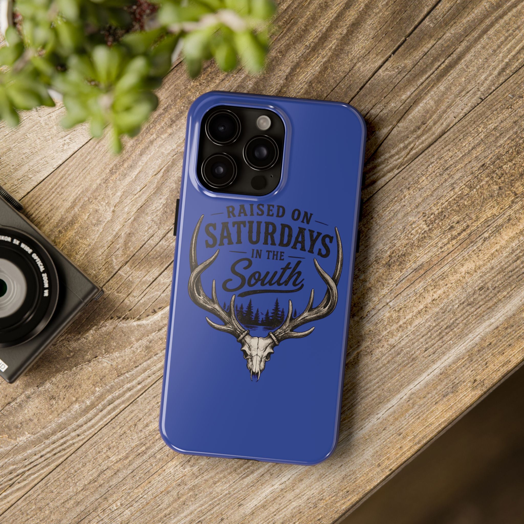 Raised On Saturdays In The South Phone Case - The Spread Runs Deep In The Woods-(blue)