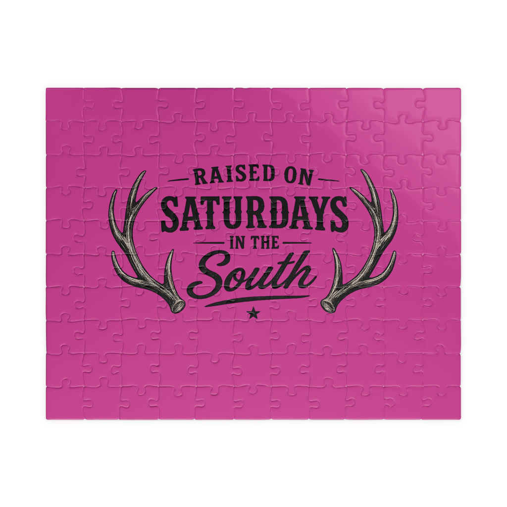 “Raised on Saturdays in the South” jigsaw puzzle-(purple)