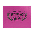 “Raised on Saturdays in the South” jigsaw puzzle-(purple)