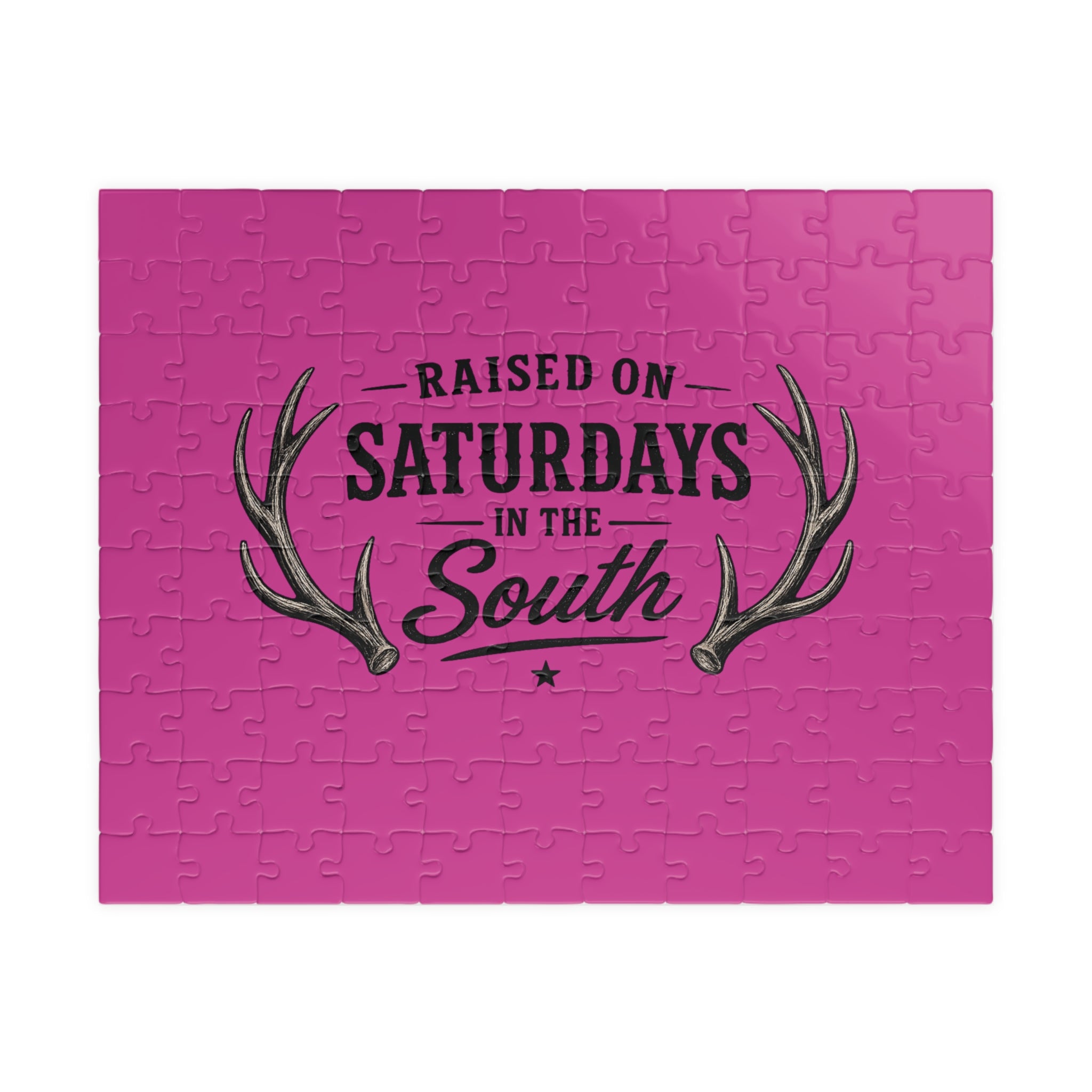 “Raised on Saturdays in the South” jigsaw puzzle-(purple)