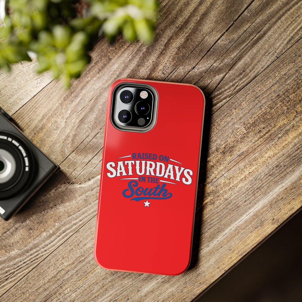 Raised On Saturdays In The South Phone Case-(red)