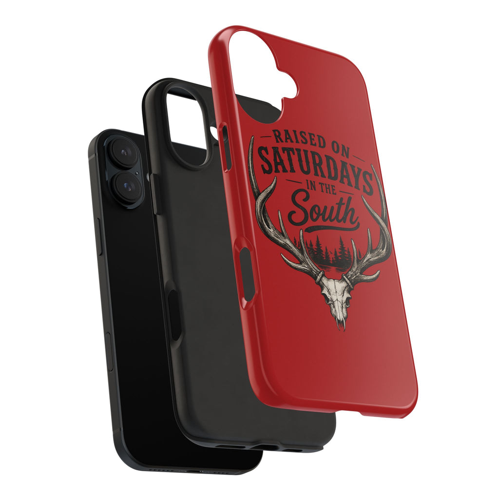 Raised On Saturdays In The South Phone Case-Spread Runs Deep In The Woods-(red)